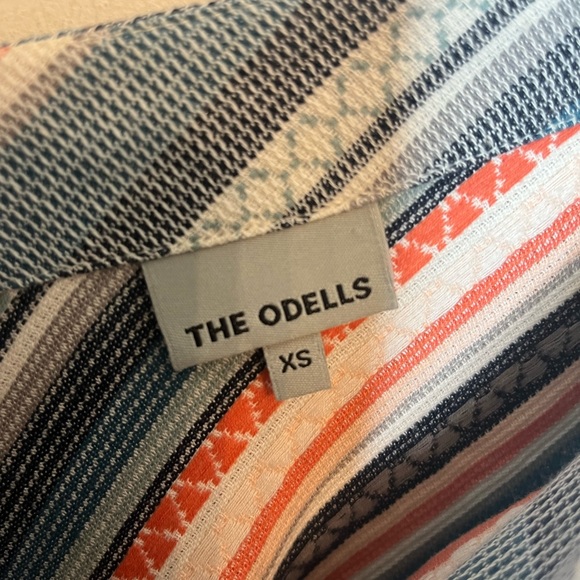 Anthropologie The Odells Monroe Striped Jumpsuit Multicolor V-Neck Pockets XS. - Picture 12 of 12